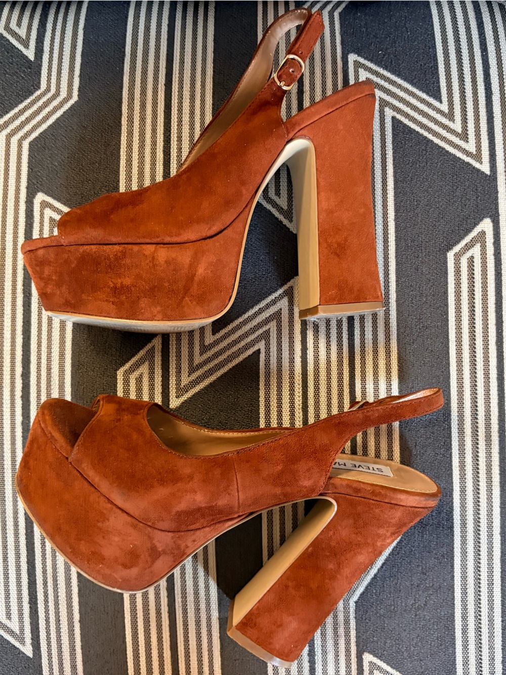 Steve Madden Tove Brown Suede Platform Open Toe Sandals Sandals Size 5.5 M - Picture 6 of 11